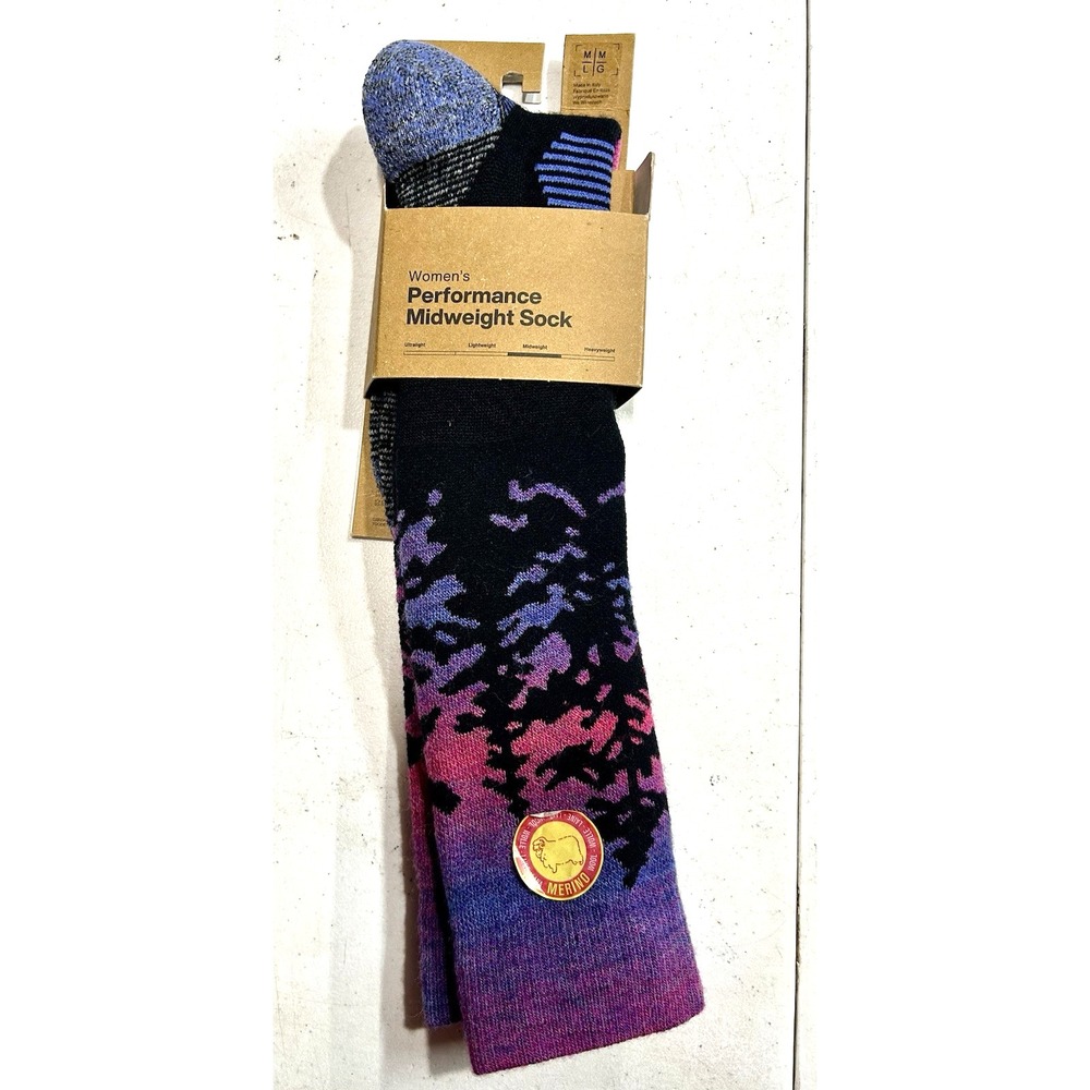 Burton Women's M/L Performance Midweight Snowboard Merino Wool Socks Sunrise(SC)